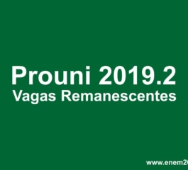 Vagas Remanescentes do Prouni 2019.2